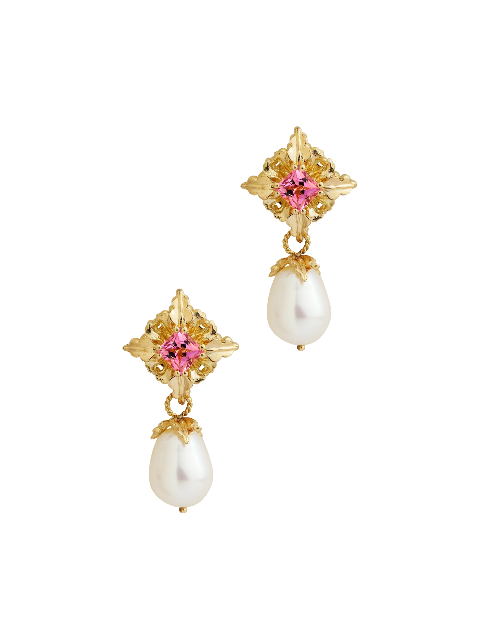 Majestica pearls and tourmaline earrings